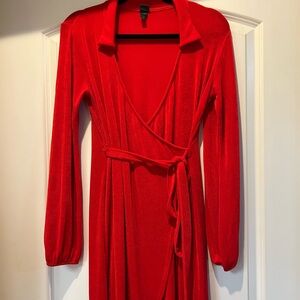 Wild Fable Vibrant Red Long Sleeve Dress